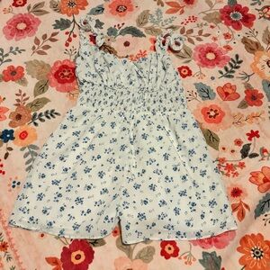 Floral Blue Women's Romper